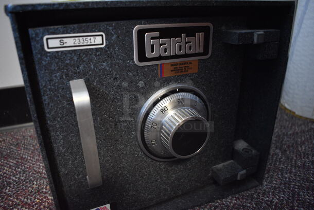 Gardall Gray Metal Single Compartment Safe. Currently Locked. 11.5x13x10. BUYER MUST REMOVE - Bolted To The Floor.  - Image 2 of 6