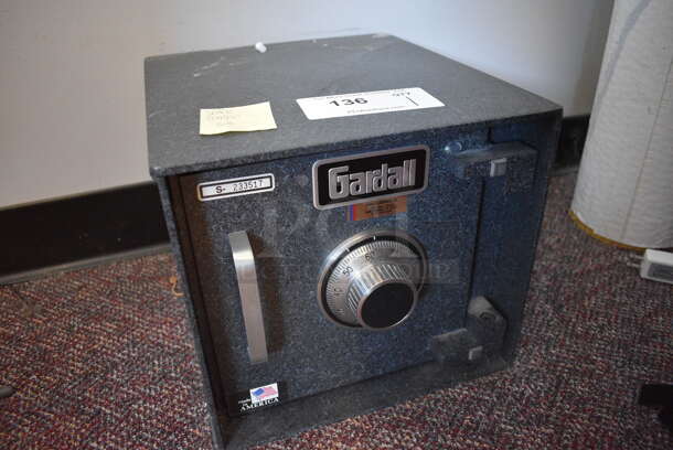 Gardall Gray Metal Single Compartment Safe. Currently Locked. 11.5x13x10. BUYER MUST REMOVE - Bolted To The Floor.  - Image 6 of 6
