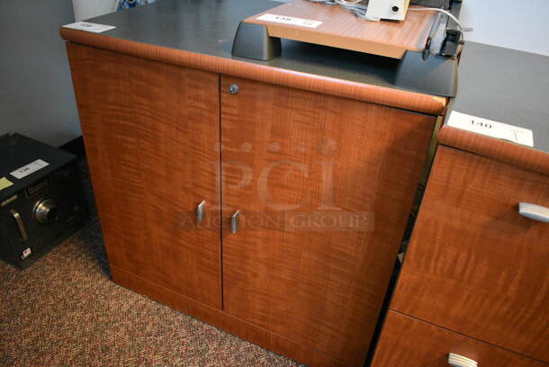 Wood Pattern 2 Door Cabinet. 29x21x28.5 - Image 2 of 3