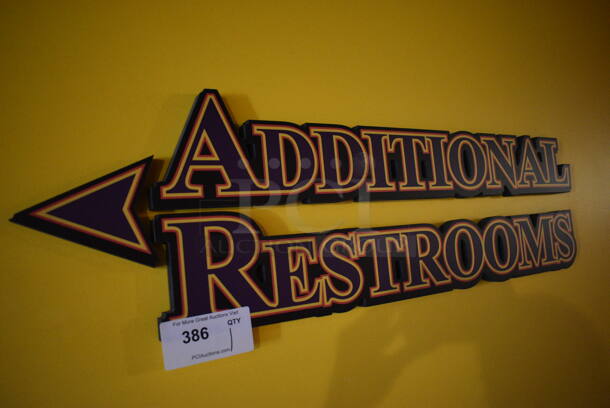 Additional Restrooms Sign. 36x1x10. BUYER MUST REMOVE - Image 2 of 2