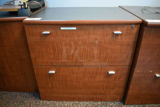 Wood Pattern 2 Drawer Filing Cabinet. 29x21x28.5