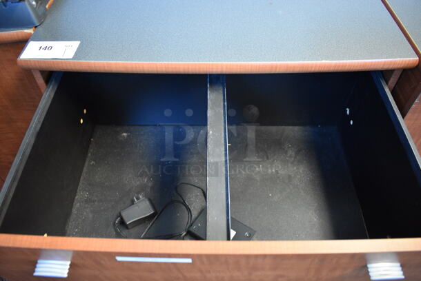 Wood Pattern 2 Drawer Filing Cabinet. 29x21x28.5 - Image 3 of 4