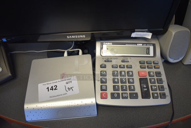 ALL ONE MONEY! Lot of Various Items Including Samsung Computer Monitor, Calculator, Speakers, 2 Phones! - Image 3 of 5
