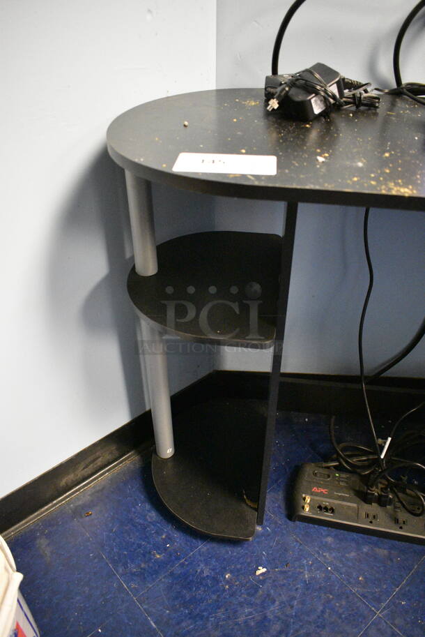 Black Wood Pattern Desk. 32x15.5x29 - Image 2 of 2