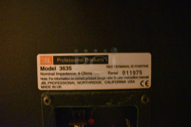 4 Various JBL Professional Movie Theater Cinema Subwoofer System Speakers; Including Model 3635. 25.5x15x45.5, 25.5x18x39. 4 Times Your Bid! BUYER MUST REMOVE - Image 5 of 5