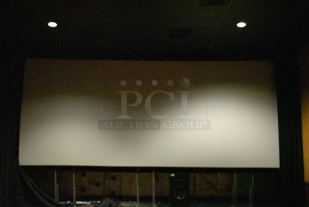 MDI Screens White Perforated Movie Theater Cinema Screen. 343x140. BUYER MUST REMOVE - Image 1 of 4