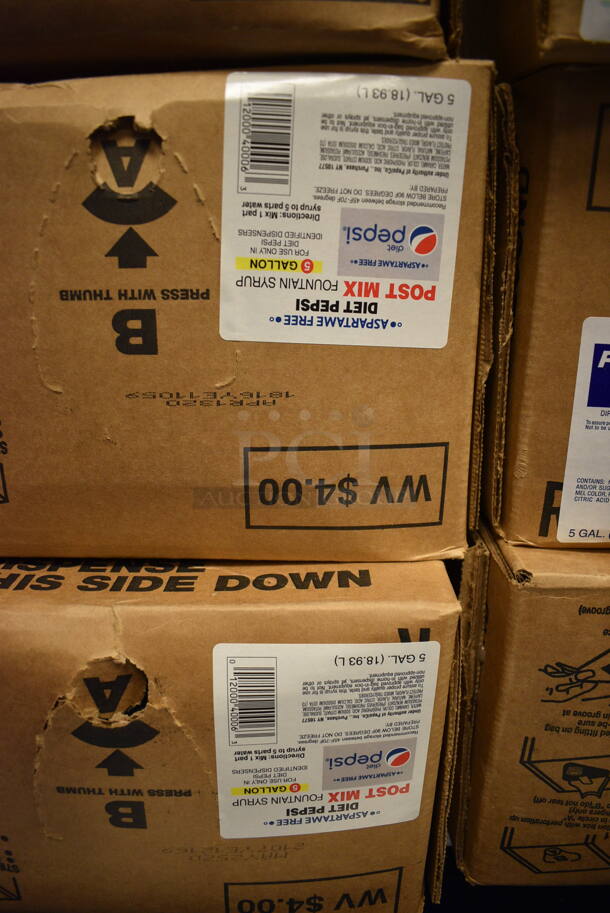 9 Soda Bag In Box BIBs; 2 Mountain Dew, 4 Pepsi, 2 Diet Pepsi and Dr Pepper. 9 Times Your Bid! - Image 3 of 6