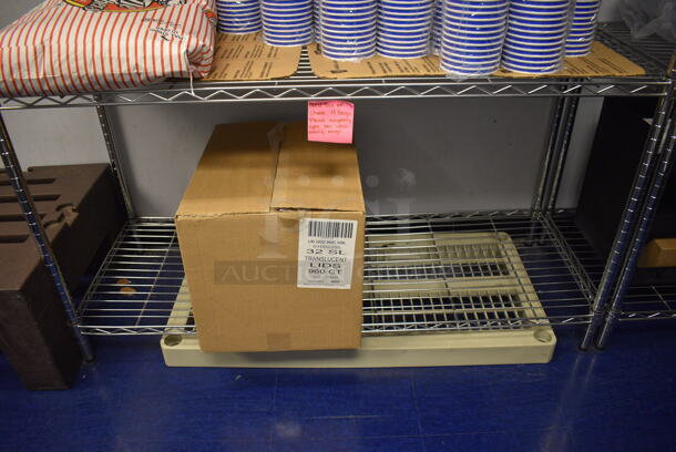 Chrome Finish 4 Tier Metro Style Shelving Unit w/ Contents!! 48x18x74. BUYER MUST DISMANTLE. PCI CANNOT  DISMANTLE FOR SHIPPING. PLEASE CONSIDER FREIGHT CHARGES. - Image 2 of 5