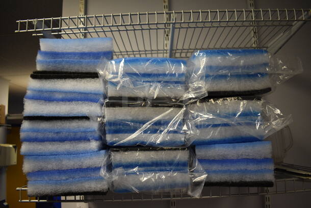 White Wall Mount 2 Tier Shelf w/ Contents. 36x17x49. BUYER MUST REMOVE - Image 3 of 3