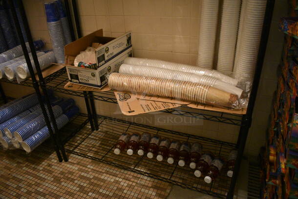 ALL ONE MONEY! Lot of Black 5 Tier Metro Style Shelving Unit w/ Contents! 48x18x74. BUYER MUST DISMANTLE. PCI CANNOT  DISMANTLE FOR SHIPPING. PLEASE CONSIDER FREIGHT CHARGES. - Image 4 of 4