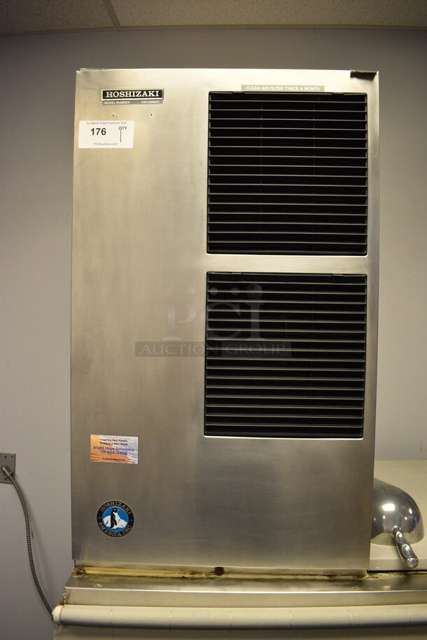 BEAUTIFUL! Hoshizaki Model KM-630MAE Stainless Steel Commercial Air Cooled Ice Machine Head on Metal Commercial Ice Bin. 208-230 Volts, 1 Phase. 35x44x85. BUYER MUST REMOVE. Tested and Working! - Image 4 of 7