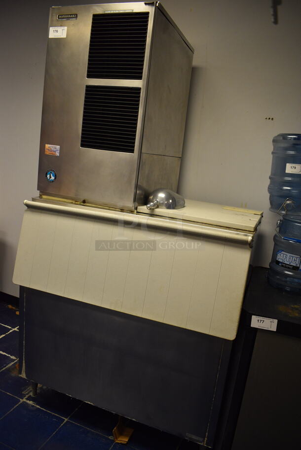 BEAUTIFUL! Hoshizaki Model KM-630MAE Stainless Steel Commercial Air Cooled Ice Machine Head on Metal Commercial Ice Bin. 208-230 Volts, 1 Phase. 35x44x85. BUYER MUST REMOVE. Tested and Working! - Image 5 of 7