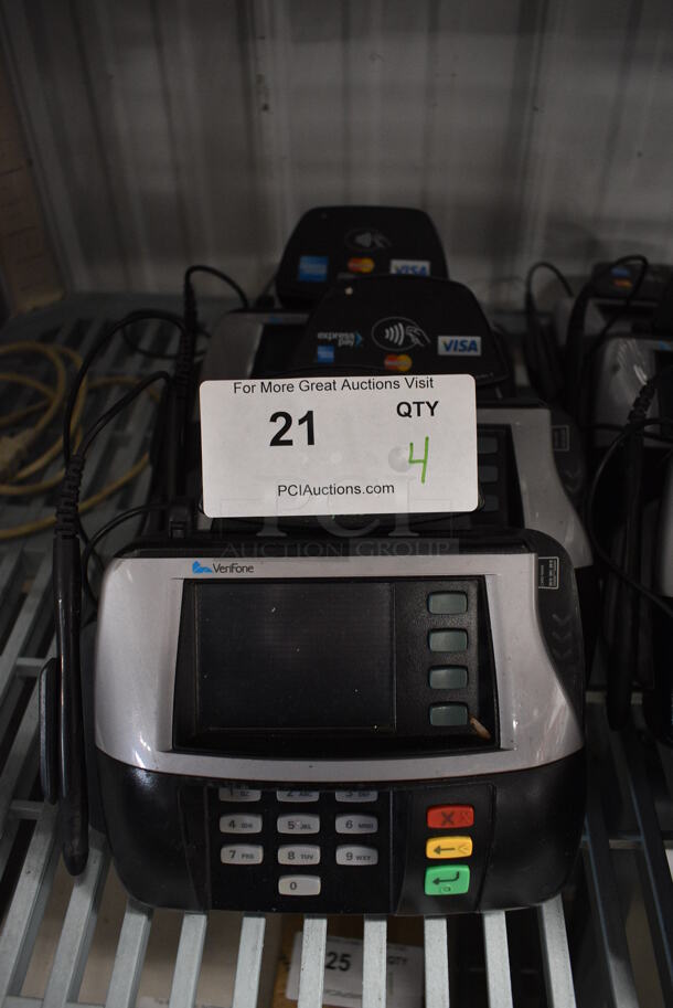 4 VeriFone ModelMX 850 Card Readers. 8.5x2.5x8.5. 4x Your Bid! - Image 1 of 4