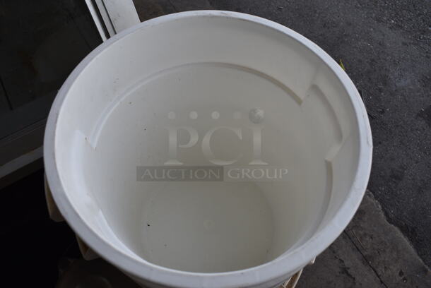 7 White Poly Trash Cans w/ 7 Lids. 16x18x17. 7 Times Your Bid! - Image 2 of 5