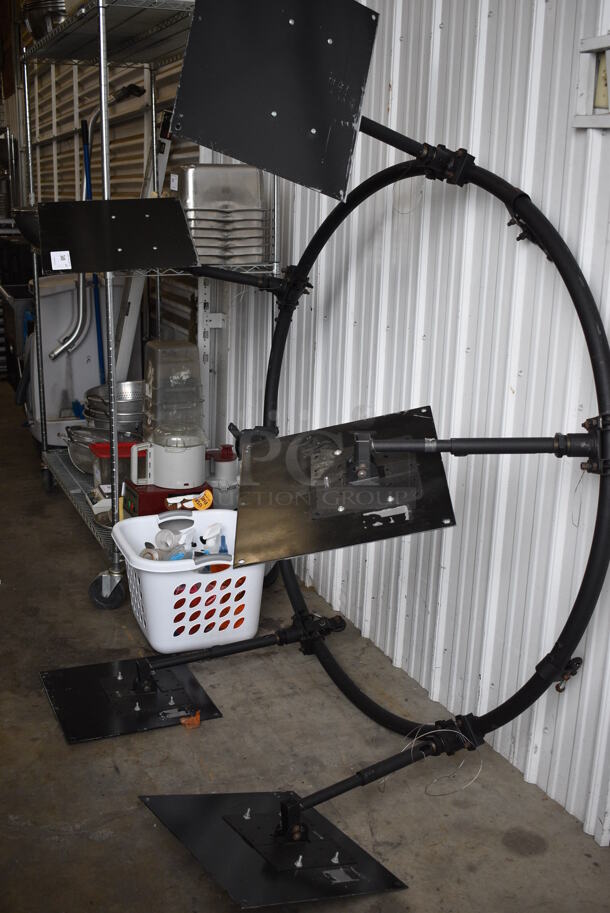 Black Metal Ceiling Mount Unit for 5 Televisions. 60x60x31 - Image 1 of 4
