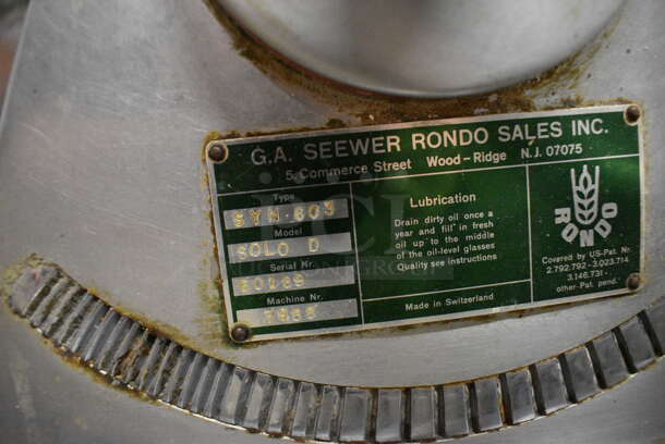 FANTASTIC! Rondo Seewer Model SOLO D Commercial Metal Electric Powered Floor Style Reversible Dough Sheeter w/ Bread Boards. 103x43x47 - Image 9 of 11