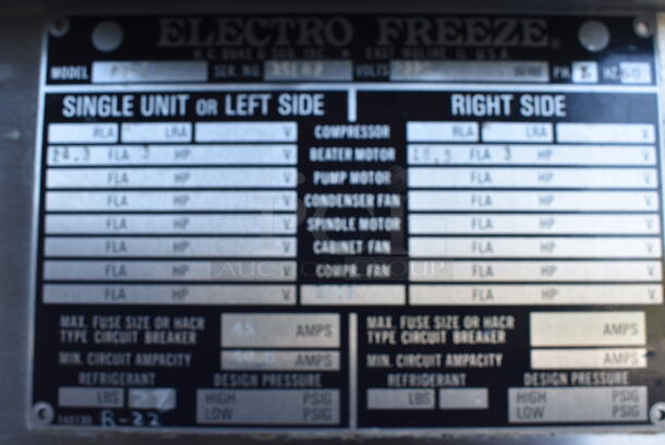AMAZING! Electro Freeze Model FT-1 Commercial Stainless Steel Floor Style Batch Freezer on Commercial Casters. 220 Volt, 1 Phase. 24x40.5x53 - Image 7 of 12