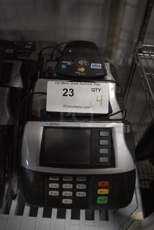 4 VeriFone ModelMX 850 Card Readers. 8.5x2.5x8.5. 4x Your Bid! - Image 1 of 3