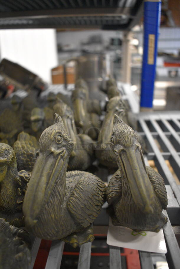 8 J.T.S International Inc. Bronze Decorative Pelican Figurines. 4.5x2x4. 8x Your Bid! 