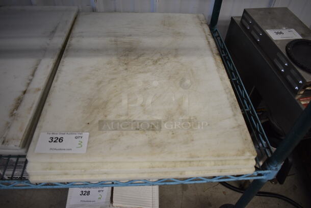 3 White Cutting Boards. Includes 18x24x0.5. 3 Times Your Bid!