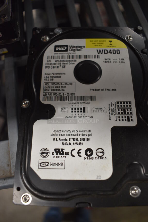 5 Hard Drives; Seagate 40gb, Seagate 500gb, Western Digital 40gb, Western Digital 500gb, and Western Digital 80gb. 4x5.5x1. 5x Your Bid - Image 7 of 8