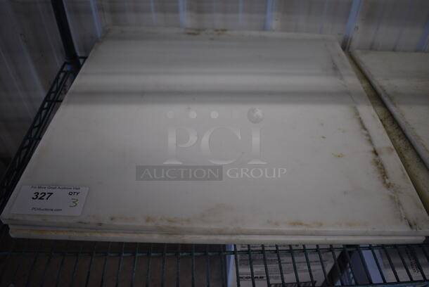 3 White Cutting Boards. Includes 24x24x0.5. 3 Times Your Bid!