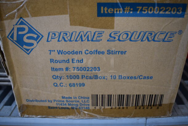 NEVER OPENED! 10 Boxes Prime Source 7" Wooden Coffee Stirrers. 1000pcs per box. 10x Your Bid! - Image 4 of 4