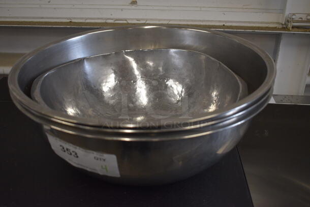 4 Metal Bowls. Includes 16x16x6. 4 Times Your Bid!