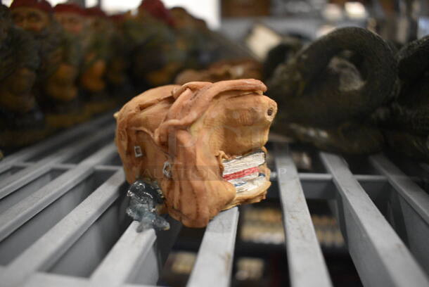 7 Decorative Back Pack Figurines w/Ice Fishing Man Inside. 2.5x2x2. 7x Your Bid - Image 3 of 4