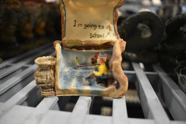 7 Decorative Back Pack Figurines w/Ice Fishing Man Inside. 2.5x2x2. 7x Your Bid - Image 4 of 4