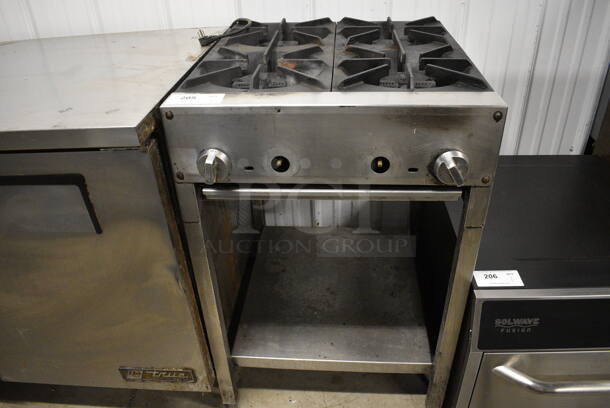 NICE! Stainless Steel Commercial Floor Style 4 Burner Range w/ Undershelf. 24x27x36 - Image 1 of 6