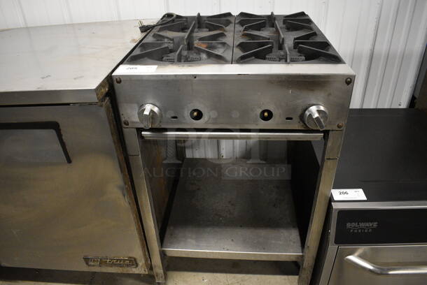 NICE! Stainless Steel Commercial Floor Style 4 Burner Range w/ Undershelf. 24x27x36