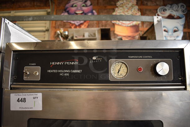 NICE! Henny Penny Model HC-900 Stainless Steel Commercial 2 Half Size View Through Door Warming Cabinet on Commercial Casters. 120 Volts, 1 Phase. 24.5x31.5x71.5. Cannot Test Due To Plug Style - Image 4 of 7