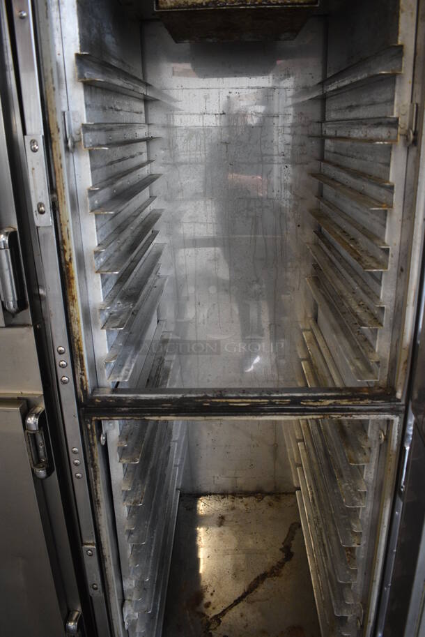 NICE! Henny Penny Model HC-900 Stainless Steel Commercial 2 Half Size View Through Door Warming Cabinet on Commercial Casters. 120 Volts, 1 Phase. 24.5x31.5x71.5. Cannot Test Due To Plug Style - Image 5 of 7