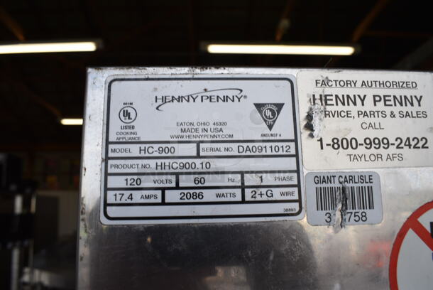 NICE! Henny Penny Model HC-900 Stainless Steel Commercial 2 Half Size View Through Door Warming Cabinet on Commercial Casters. 120 Volts, 1 Phase. 24.5x31.5x71.5. Cannot Test Due To Plug Style - Image 6 of 7