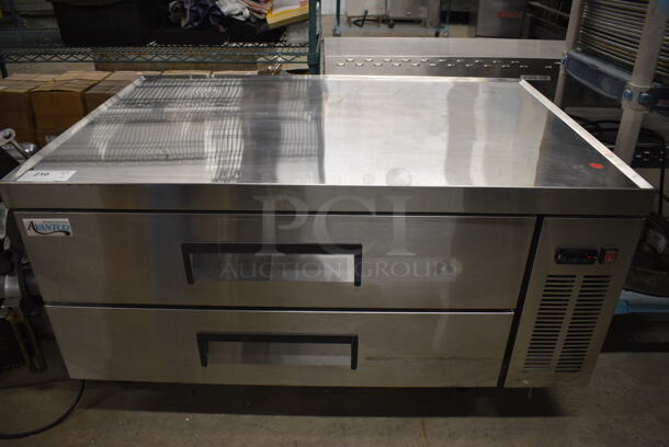 BRAND NEW! SWEET! Avantco Model 178CBE48HC Stainless Steel Commercial 2 Drawer Chef Base on Commercial Casters. 115 Volts, 1 Phase. 48.5x32x26. Tested and Working! - Image 1 of 8
