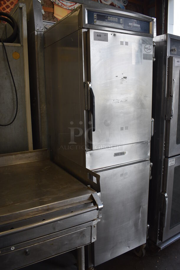 AWESOME! 2012 Alto Shaam Model 1200-TH/III Stainless Steel Commercial Holding Cabinet w/ 2 Half Size Doors on Commercial Casters. 208-240 Volts, 1 Phase. 22x30x75 - Image 2 of 7