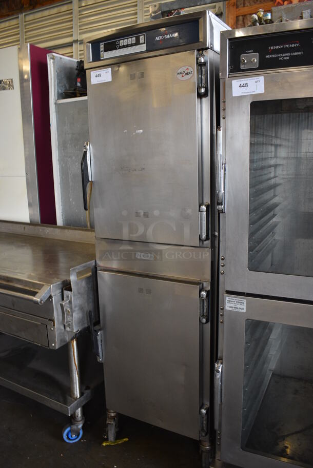 AWESOME! 2012 Alto Shaam Model 1200-TH/III Stainless Steel Commercial Holding Cabinet w/ 2 Half Size Doors on Commercial Casters. 208-240 Volts, 1 Phase. 22x30x75 - Image 3 of 7
