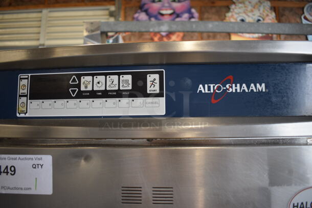 AWESOME! 2012 Alto Shaam Model 1200-TH/III Stainless Steel Commercial Holding Cabinet w/ 2 Half Size Doors on Commercial Casters. 208-240 Volts, 1 Phase. 22x30x75 - Image 4 of 7