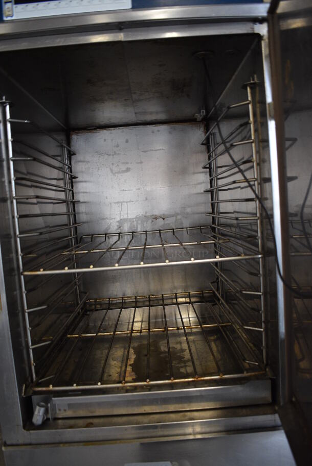 AWESOME! 2012 Alto Shaam Model 1200-TH/III Stainless Steel Commercial Holding Cabinet w/ 2 Half Size Doors on Commercial Casters. 208-240 Volts, 1 Phase. 22x30x75 - Image 5 of 7