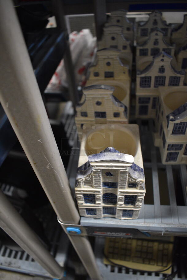 5 Ceramic Decorative Amsterdam Houses. 3.5x4.5x6. 5x Your Bid