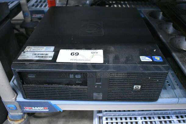 HP rp5700 Computer Tower w/Intel Pentium Processor and Windows 7. 13.5x15.5x4 - Image 1 of 3