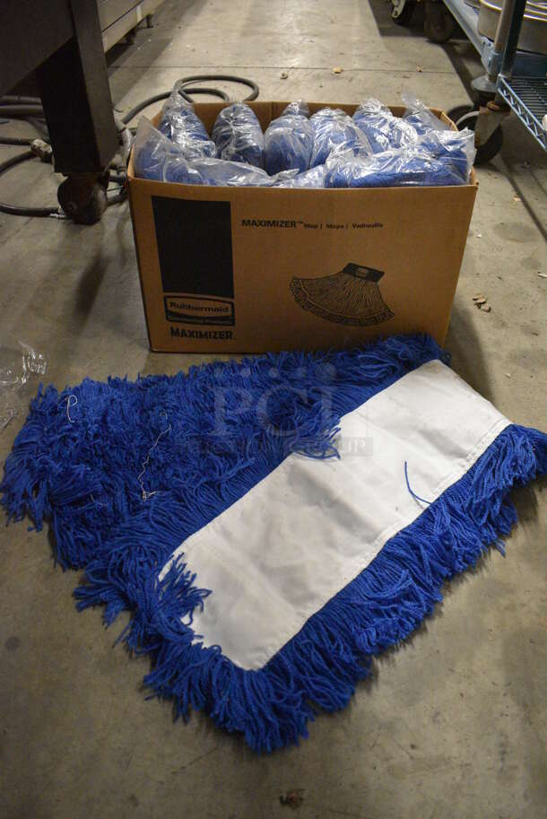 10 BRAND NEW! Blue and White Mop Heads. 10 Times Your Bid!