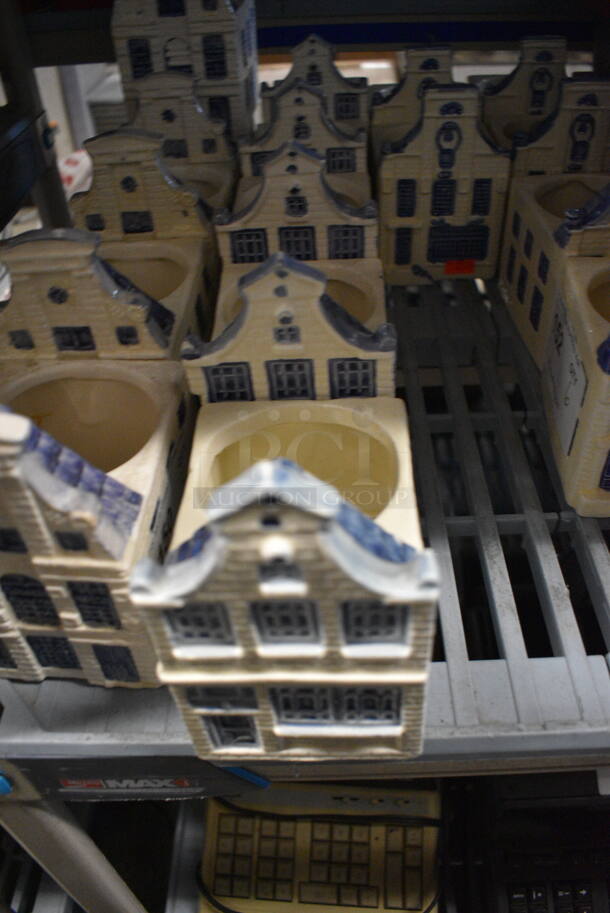 5 Ceramic Decorative Amsterdam Houses. 3.5x4.5x6. 5x Your Bid