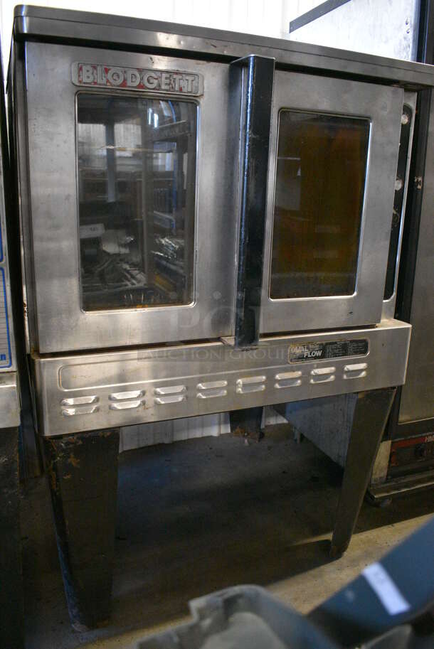 WHOA! Blodgett Model Single Deck Stainless Steel Commercial Full Size Convection Oven w/View Through Doors, Metal Oven Racks and Thermotactic Controls on Metal Legs. 38x41x56