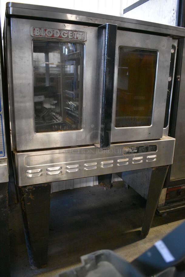 WHOA! Blodgett Model Single Deck Stainless Steel Commercial Full Size Convection Oven w/View Through Doors, Metal Oven Racks and Thermotactic Controls on Metal Legs. 38x41x56 - Image 1 of 10