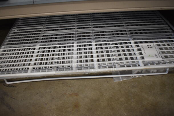 4 White Plastic Shelves. 24x26x1. 4x Your Bid - Image 1 of 3