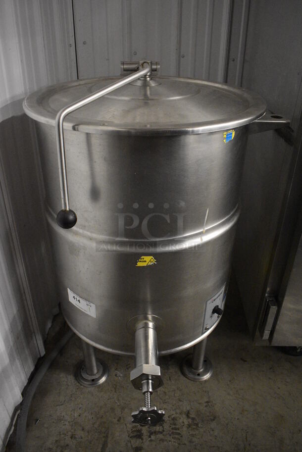 WOW! Cleveland Model KEL-25 Stainless Steel Commercial Floor Style 25 Gallon Kettle. 200-240 Volts, 1/3 Phase. 36x26x40. Tested and Working! - Image 1 of 10
