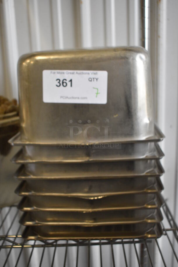 7 Stainless Steel 1/2 Size Drop In Bins. 1/2x6. 7 Times Your Bid!