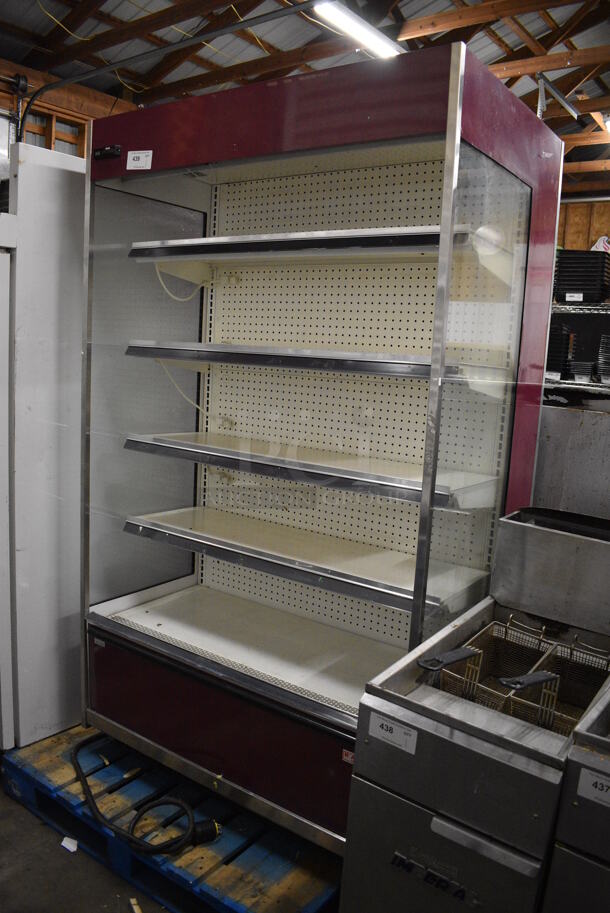 Metal Commercial Floor Style Open Grab N Go Merchandiser w/ Metal Shelves. 120 Volts, 1 Phase. 47x30.5x82. Cannot Test Due To Plug Style